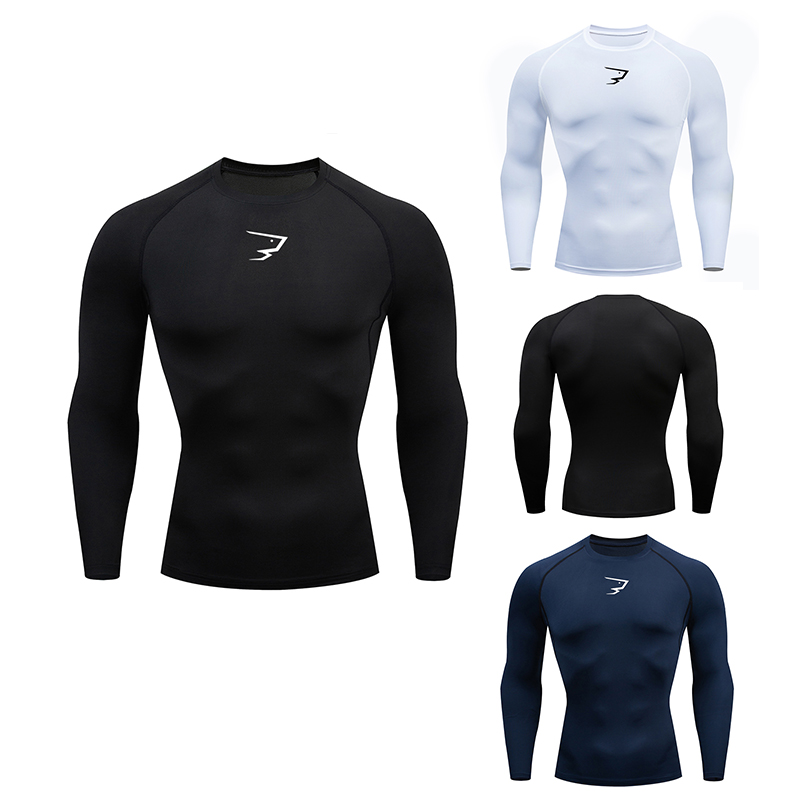 Men Compression Long Sleeves T-shirt Autumn Running Sport Tees Gym Fitness Sweatshirt Jogging Tracksuit Athletic Shirt Rashgad