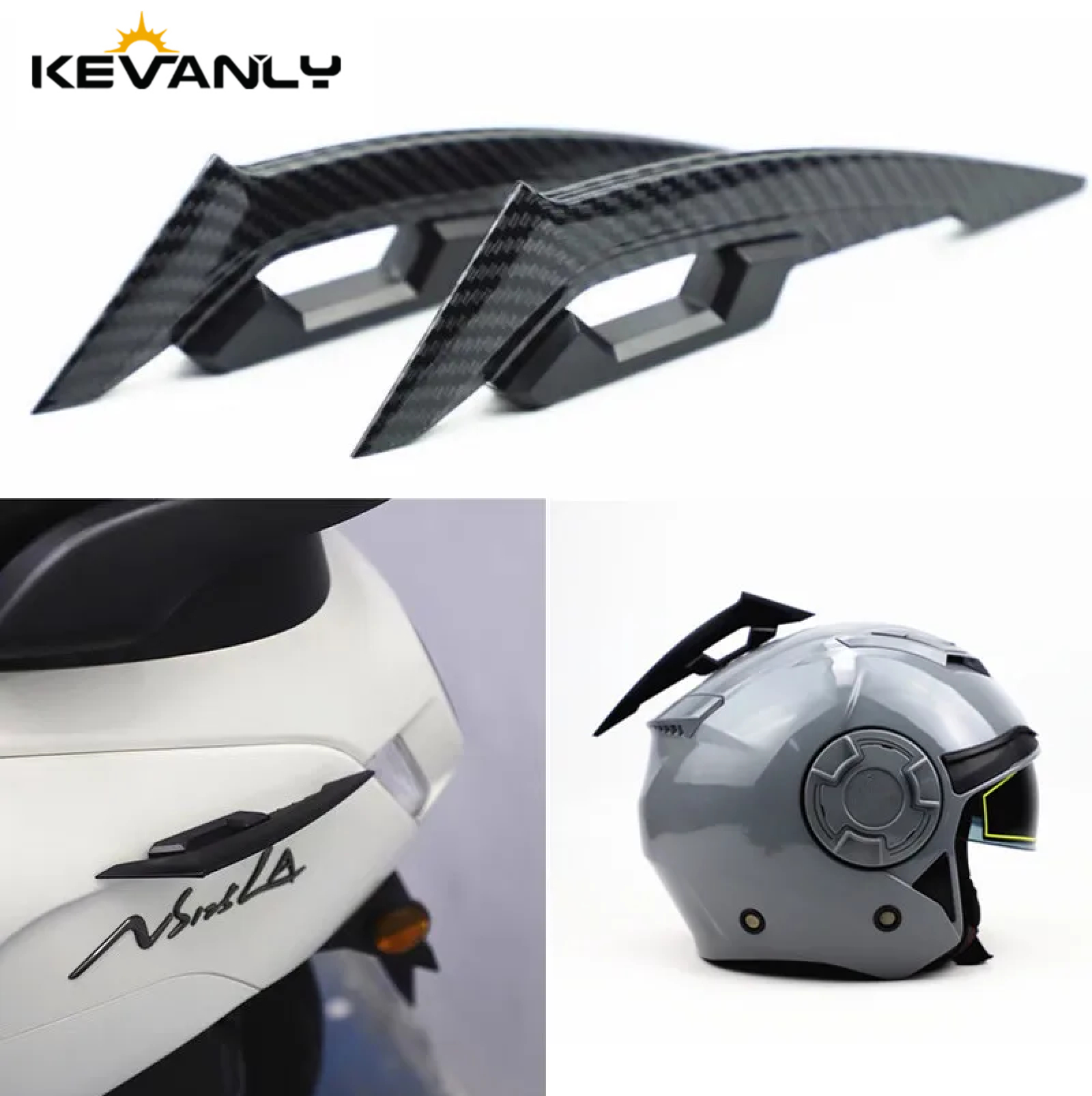 1pair Motorcycle Front Fairing Winglets Spoilers Dynamic Wing Sticker Motorcycle Winglet Aerodynamic Accessories Carbon Black