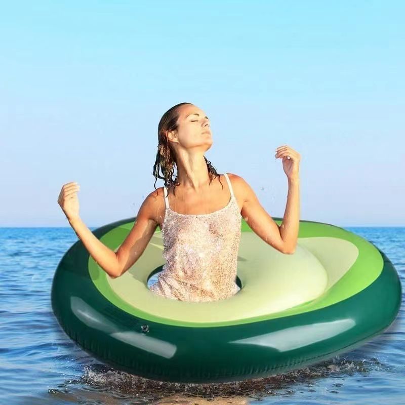 Water toys inflatable floating bed inflatable toy avocado floating row PVC beach ball water toy Avocado floating mat