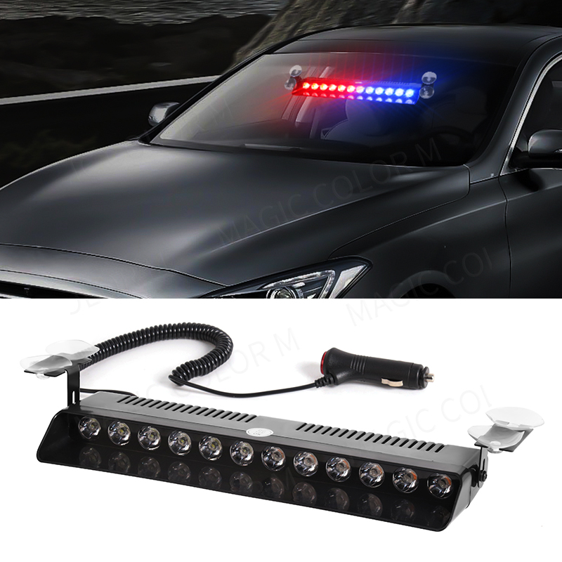 16 LED Signal Light Traffic Adviser Car Emergency Warning Strobe Lights Bar Yellow Red Blue Vehicle Flashing Lamp Beacon
