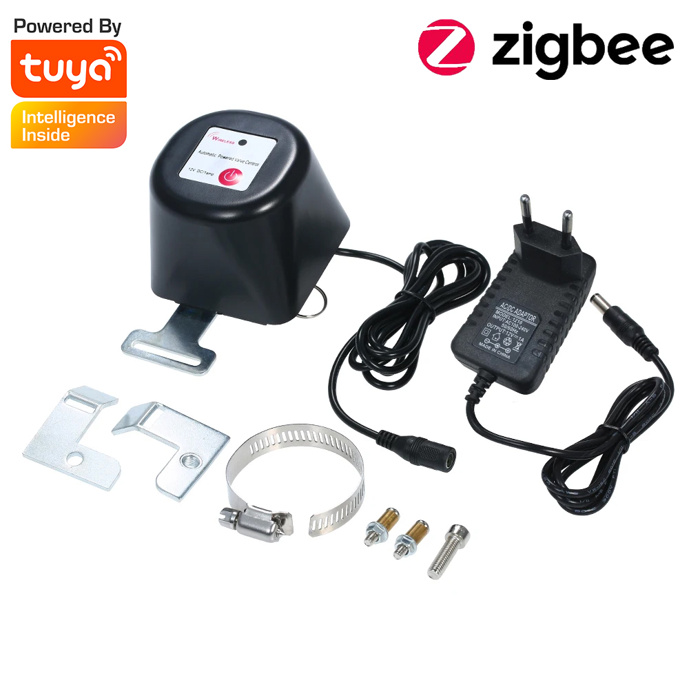 Tuya ZigBee Smart Wireless Control Gas Water Valve Smart Home Automation Control Valve for Gas Work with Alexa, Assistant