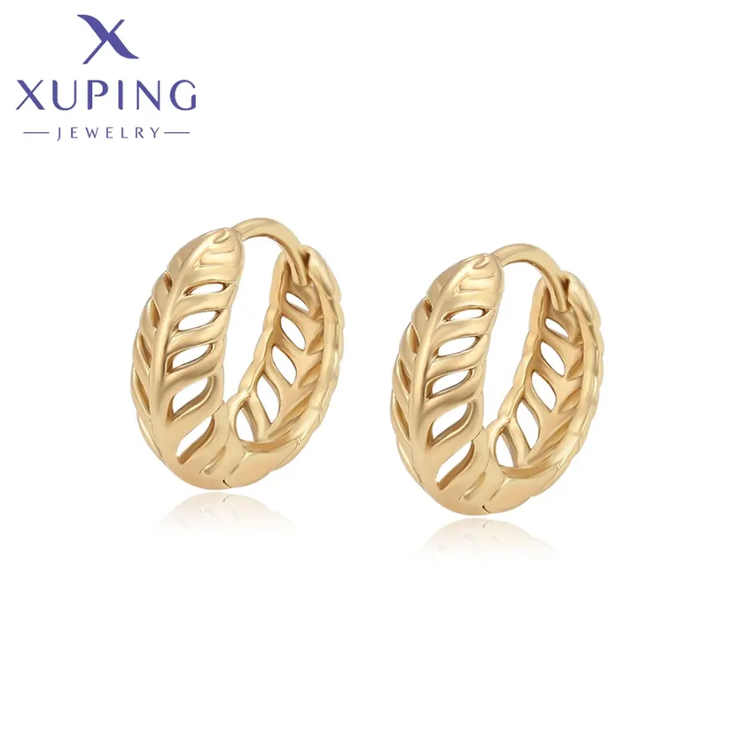 Xuping Jewelry Hot Sales Fashion Circle Shape Gold Color Hoops Earrings for Women Schoolgirl Wish X000954622