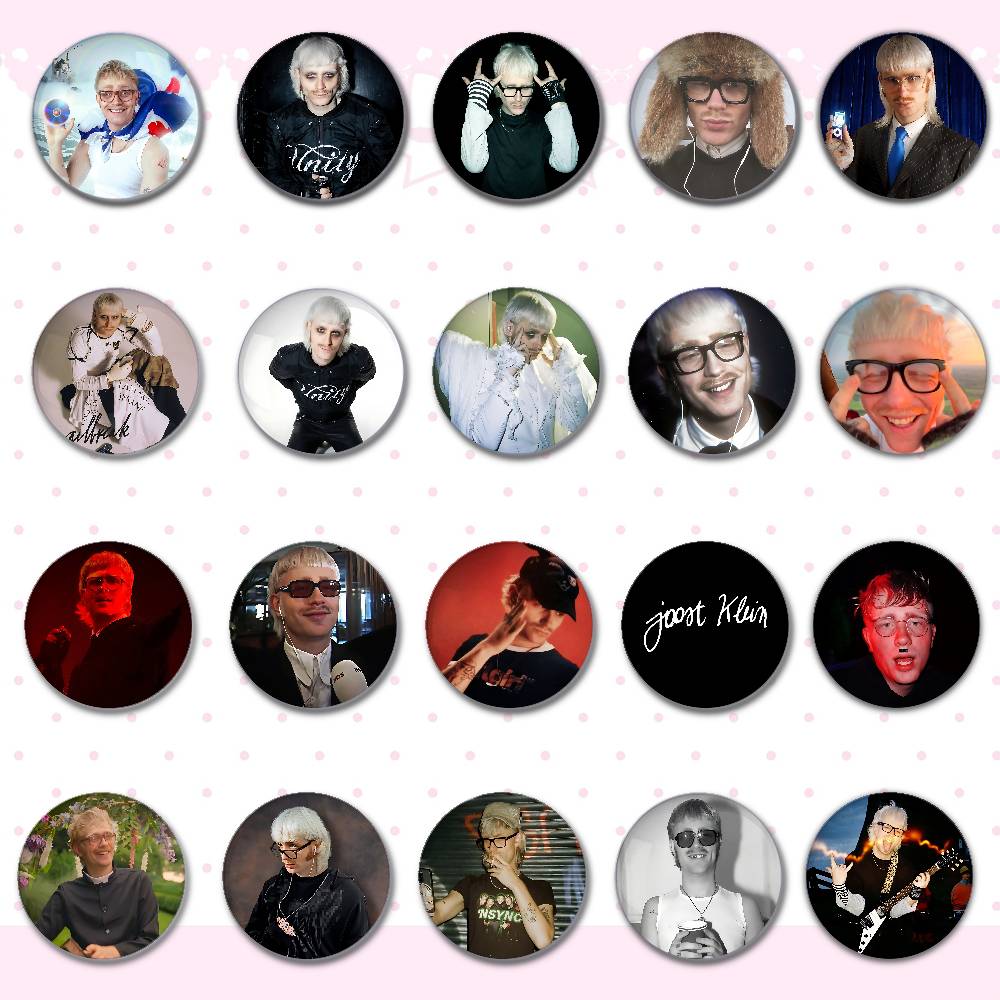 I Love Joost Klein Meme Badges Round Brooch Cute Cartoon Idol Cosplay Badges DIY Backpack Clothing Jewelry Pins