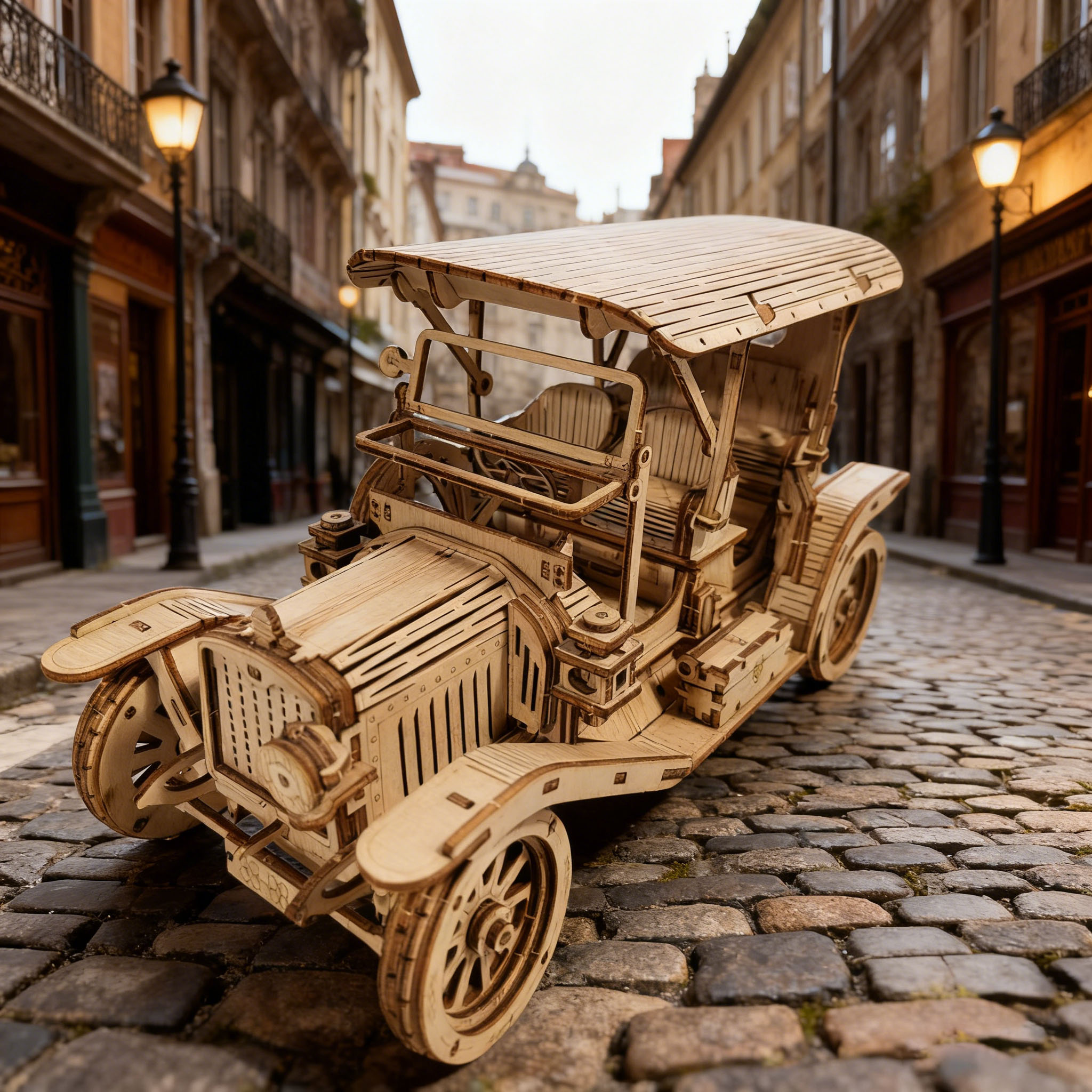 DIY Vintage Classic Car Model Kit 3D Puzzle Construction Fun Set Wooden Building Blocks New Year Birthday