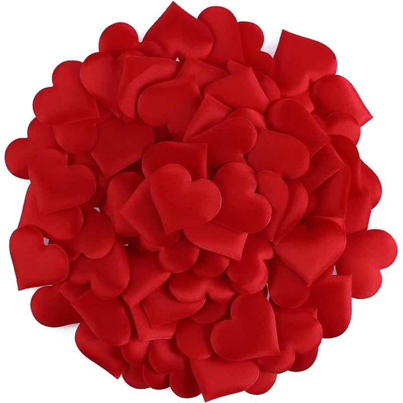 50-100Pcs/Lot Valentine's Day Romantic Padded Fabric Throwing Petals Love Hearts for Table and Carpet Wedding Party Decoration