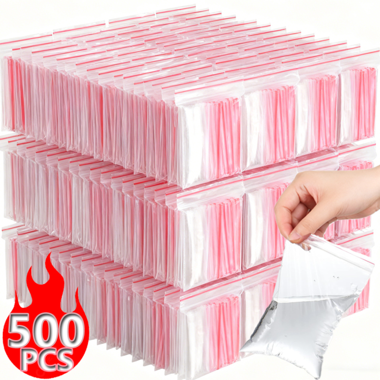100pcs Transparent Self Adhesive Bag Plastic Hanging Opp Pouches Seal Bag for Jewelry Display Retail Package Storage Bags