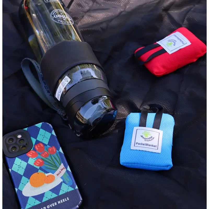 1Pc Picnic Blanket, Carpet Cushion, Waterproof Camping Portable Pocket, Ultra Light Folding Beach Bag, Outdoor Sports Bag