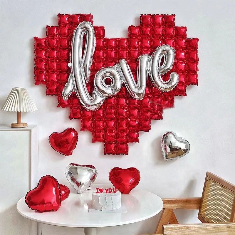 Love Aluminum Foil Balloons,Perfect for Valentine's Day Anniversaries Birthday Parties Weddings Decoration,Romantic Background