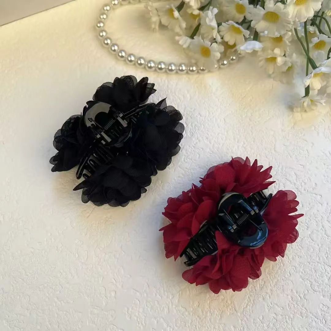 1pc new rose flower temperament petal clip fashionable shark clip clip Western hair clip