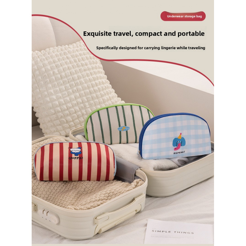 New Instagram Cute Cartoon Underwear Bag 3-in-1 Large Capacity Portable Storage Bag