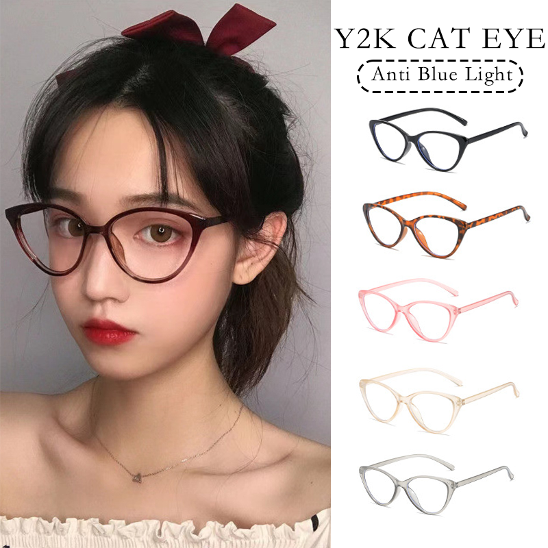Trendy Fashion Women Cat Eye Ultralight TR90 Anti Blue Light Glasses Vintage High Quality Colorfast Non-slip Unisex Eyewear