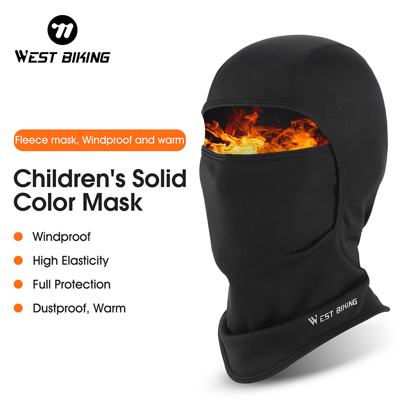 WEST BIKING Winter Warm Children Cycling Skiing Sports Caps Boy Girl Balaclava Mask Soft Fleece Hood Coldproof Windproof Hats