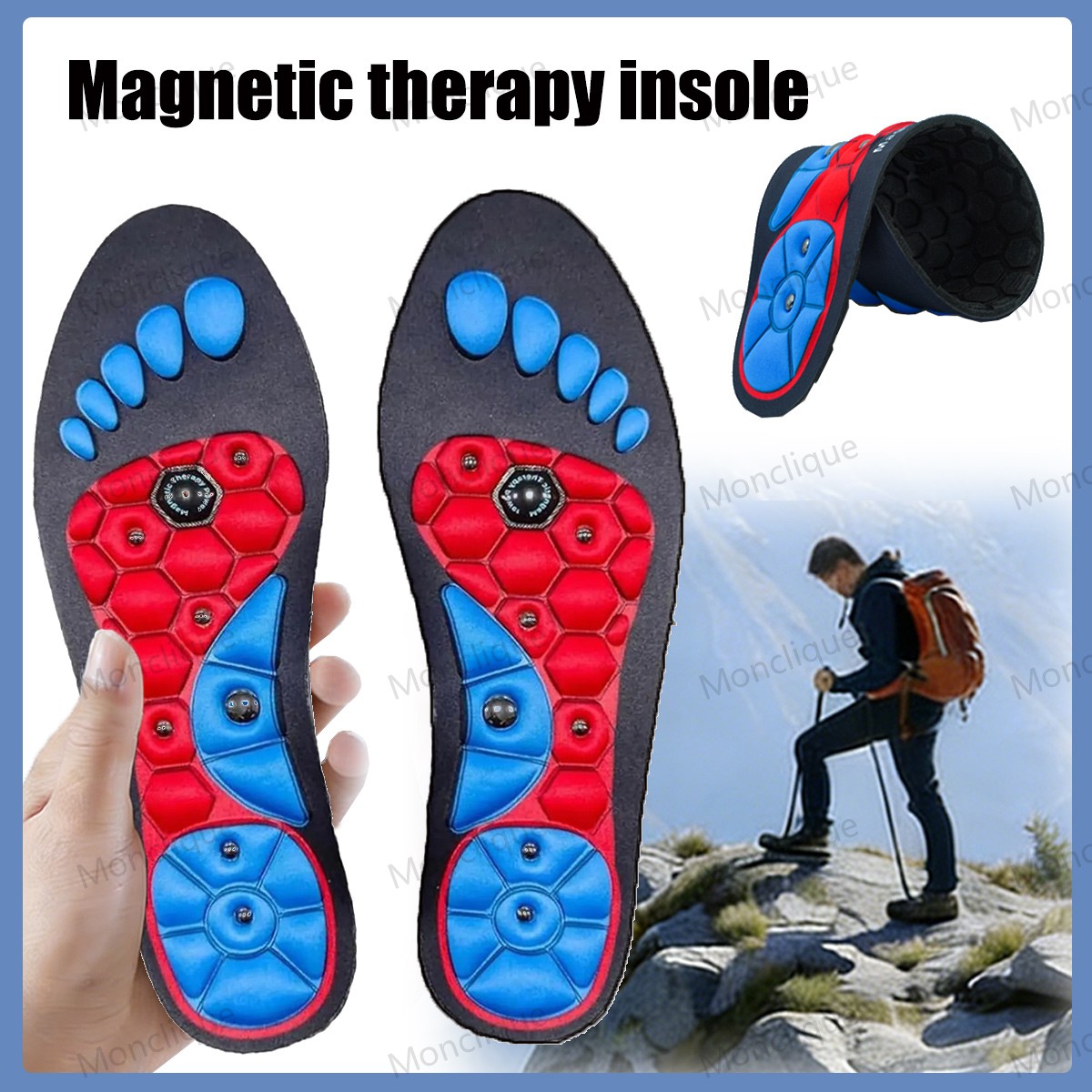Acupoint Massage Insoles Arch Support Orthopedic Mat Magnetic Therapy Sports Shoe Mat Soft Relax Feet Hiking Shoe Accessories