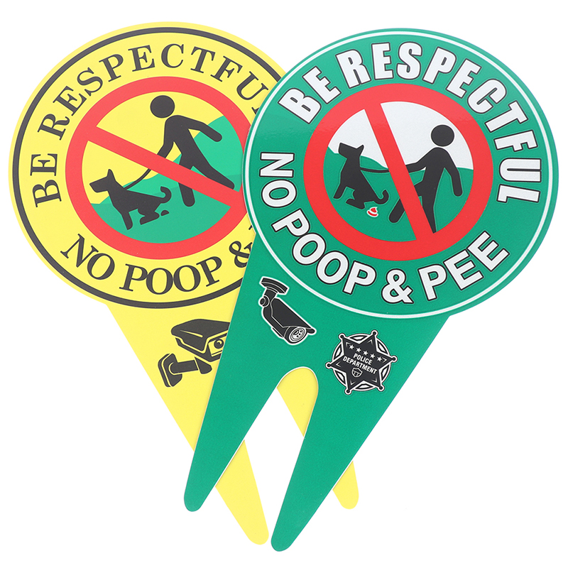 1pc Double Sided No Pooping Dog Sign No Peeing Dog Sign With Stake Stop Dogs From Pooping Or Peeing On Your Lawn Garden Signage