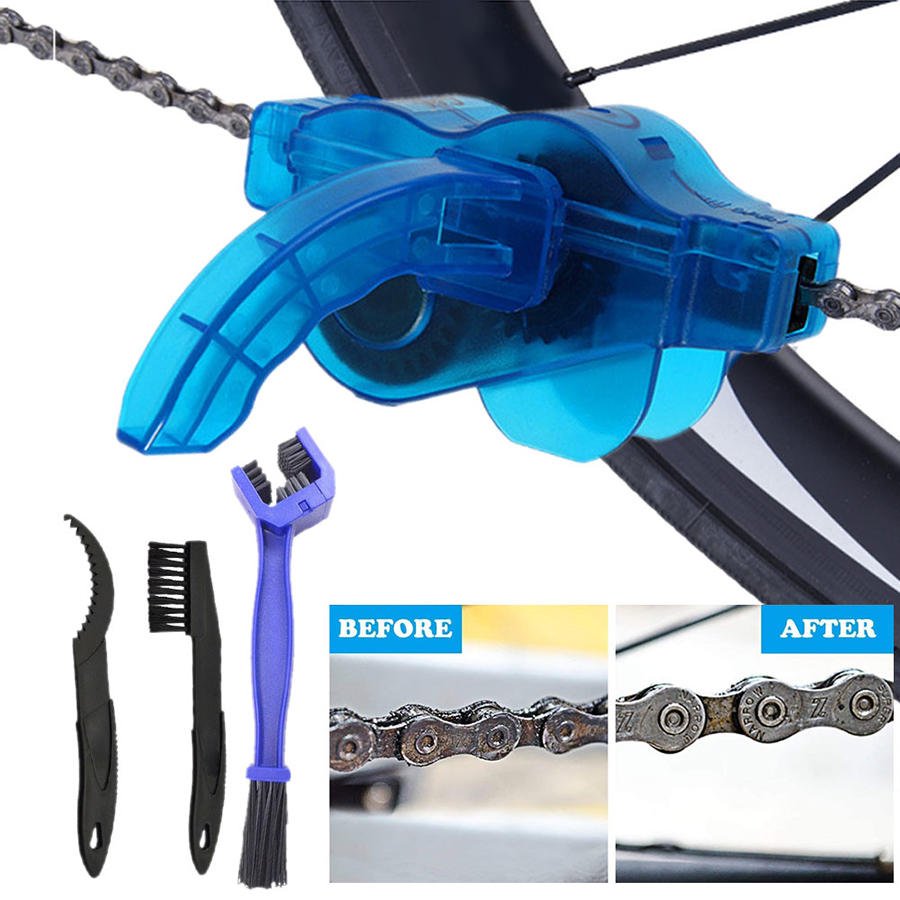1/4pcs Bicycle Chain Cleaner Cleaning Tool Kit Outdoor Portable Washing Tool Mountain Bicycle 3D Chain Brush