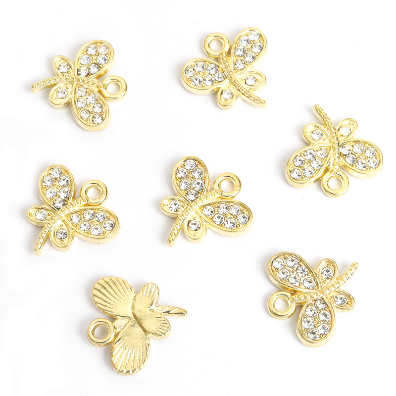 7Creative and cute insect with diamonds, dragonflydiyJewelry accessories zinc alloy bracelet earrings necklace pendant charm Pa