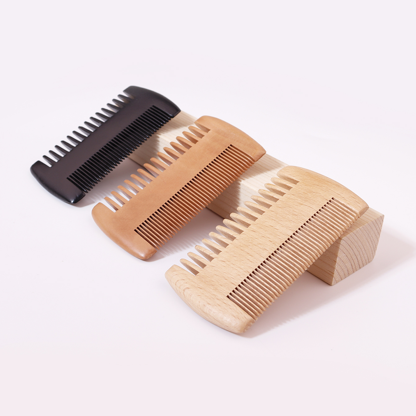 Double-Sided Wood Beard Comb 1pc, Beard and Cheek Double-Sided Comb, Use for Facial Hair and Styling, Special for Real Hair