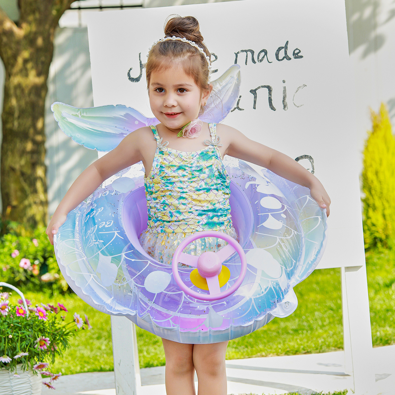 1PC Toddler Pool Floats age 1-5 Little Mermaid Toys,Baby Float Toddler Floaties,Swim Float pool Float