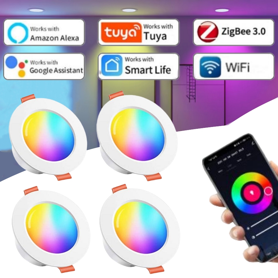 Tuya ZigBee/WiFi GU10 Smart LED Bulb RGB+C+W White Dimmable Lamp Smart Life App Control Voice Alexa For Home Wall Hot New
