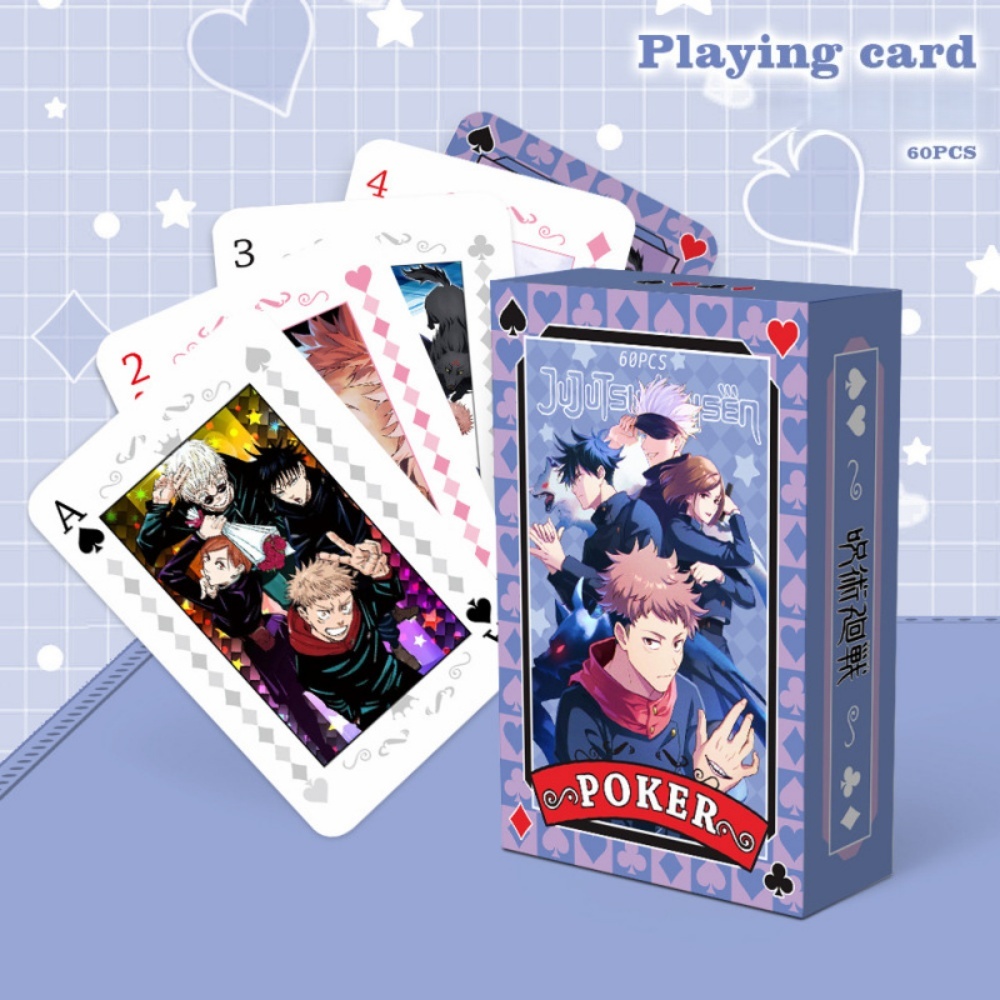 Anime Poker Toy Jujutsu Kaisen Board Game Cards ONE PIECE NARUTO HUNTER×HUNTER Cosplay Hardcover Table Game Fans Birthday