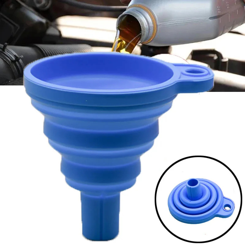 1/2pcs Funnel Car Universal Silicone Liquid Funnel Washer Fluid Change Foldable Portable Auto Engine Oil Petrol Change Funnel
