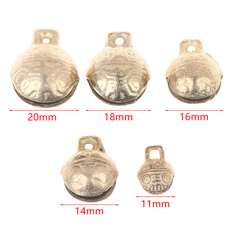 Gold Dog Cat Collar Bells Copper Bells 11mm14mm16mm18mm20mm Sound Loud Brass Bells Vintage Mini Craft Bells Animal Pet Bells