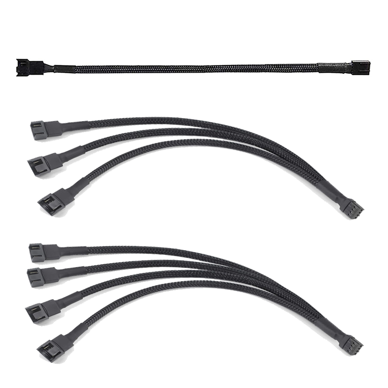 PC Fan Splitter 4 Pin PWM Fan Splitter Cable PC Case Fan Header Splitter for Computer 4 Pin or 3 Pin Cooling Fan