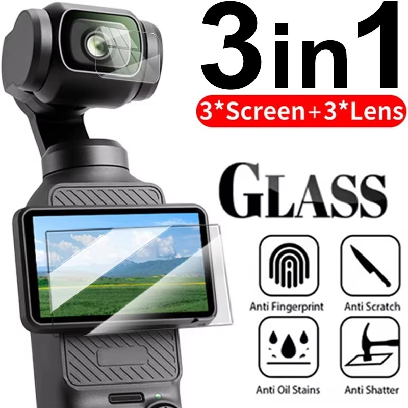 3pcs Tempered Glass Flim For DJI OSMO Pocket 3 Screen Protector Anti-Scratch Lens Film Protective For DJI Pocket 3 Accessories