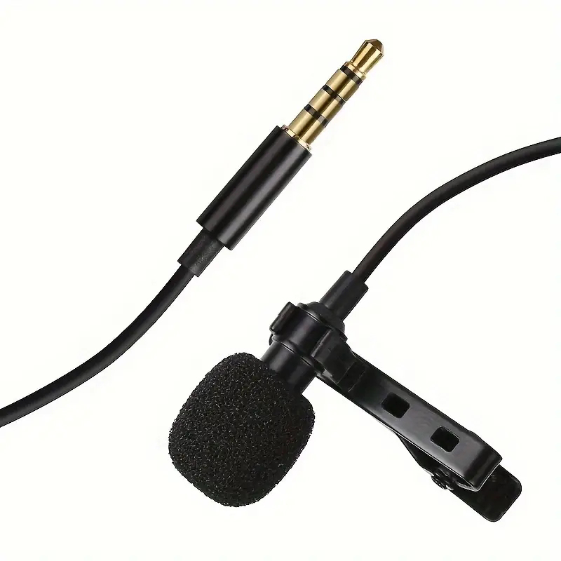 Portable Mini Lapel Lavalier Tie Clip Metal Mono USB Type C Microphone Mic 3.5mm with Collar Clip Microphone for Loud Speaker