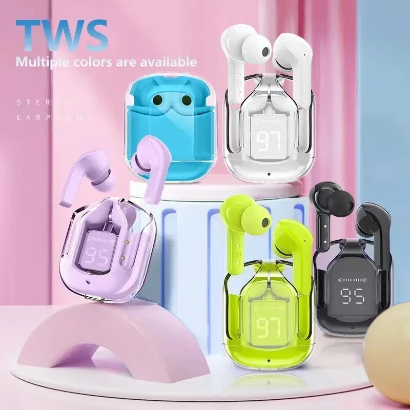 Ultra Pods Pro Earbuds Transparent TWS Bluetooth Earbuds BT Noise Cancelling Gaming Stereo sound earbuds High bass HD Mic Low Latency