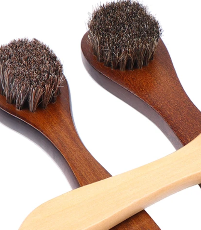 1PC Long Handle Wood Shoe Polish and Shine Brush made of Durable Bristle Horse Hair