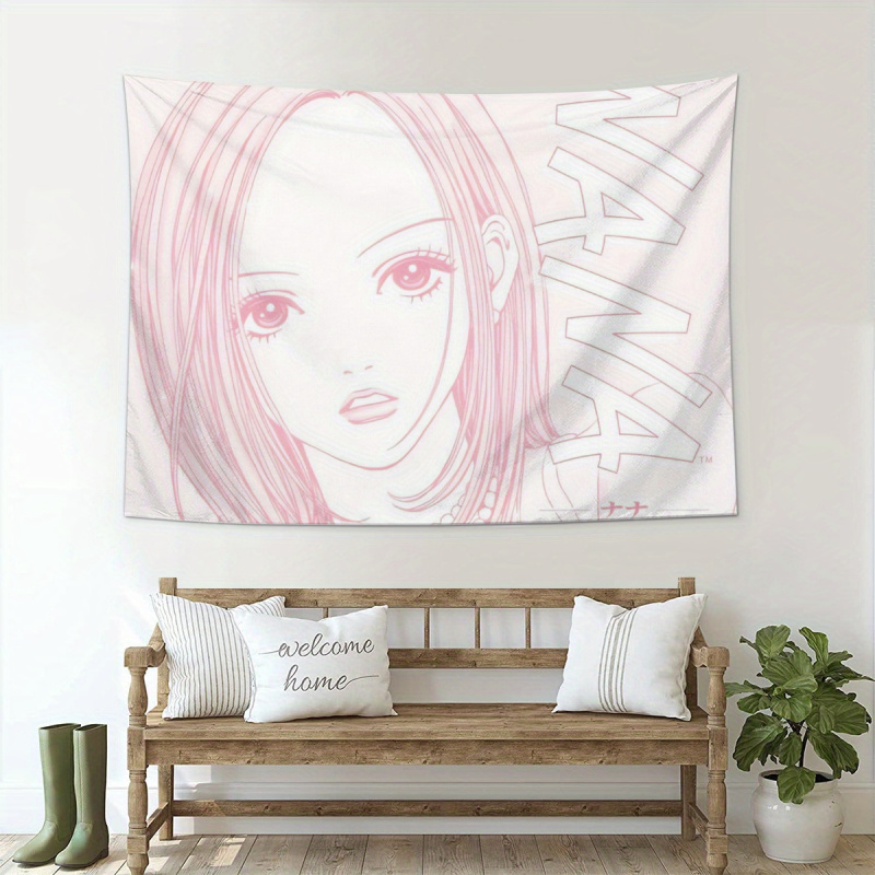 VIKAMA NANA Komatsu Nana Pink Thread Tapestry Japanese Girl Anime Atmosphere Ins Style Room Decoration Home Decoration