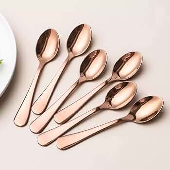 Rose Gold And Golden Polished Spoon And Fork -Set Of 6 Pieces