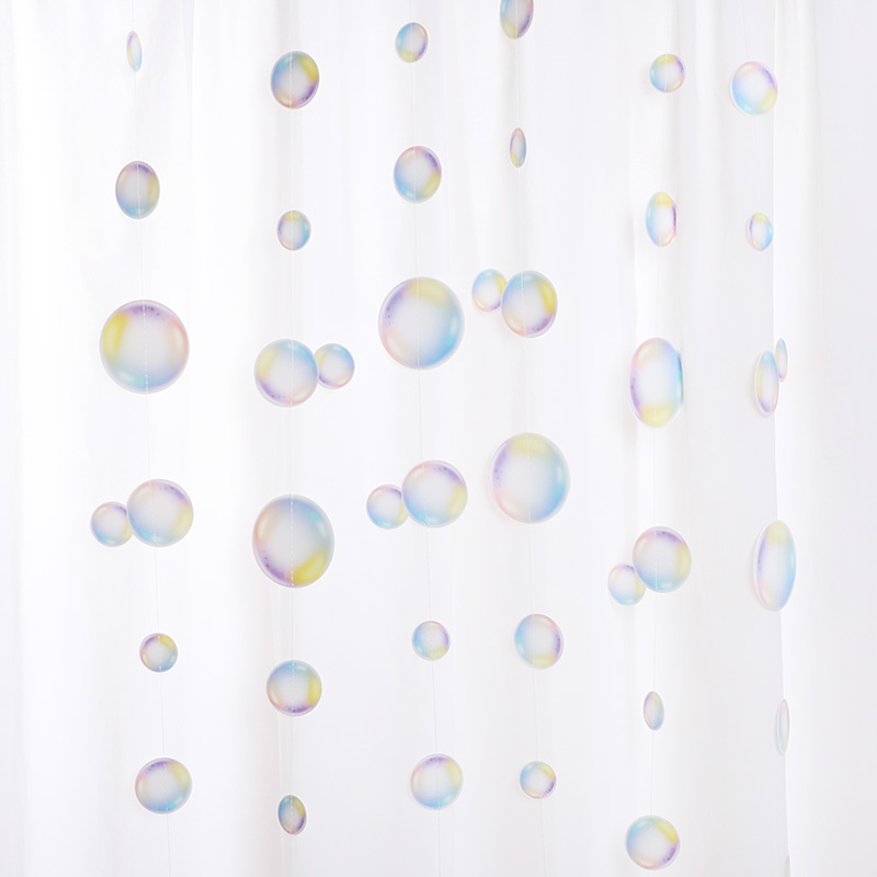 Ocean Theme Party Bubble Banners Colorful Bubble Paper Garland Mermaid Sea Party Hanging Pendants Princess Baby Girl Room Decors