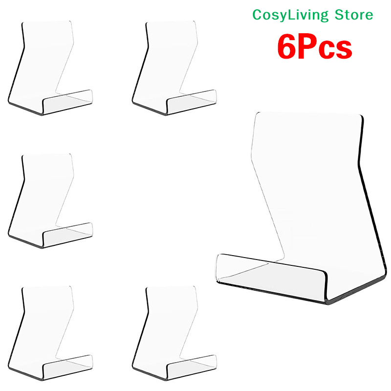 1/2/6Pcs Transparent Desktop Acrylic Display Stand For Book Shelf Clear Storage