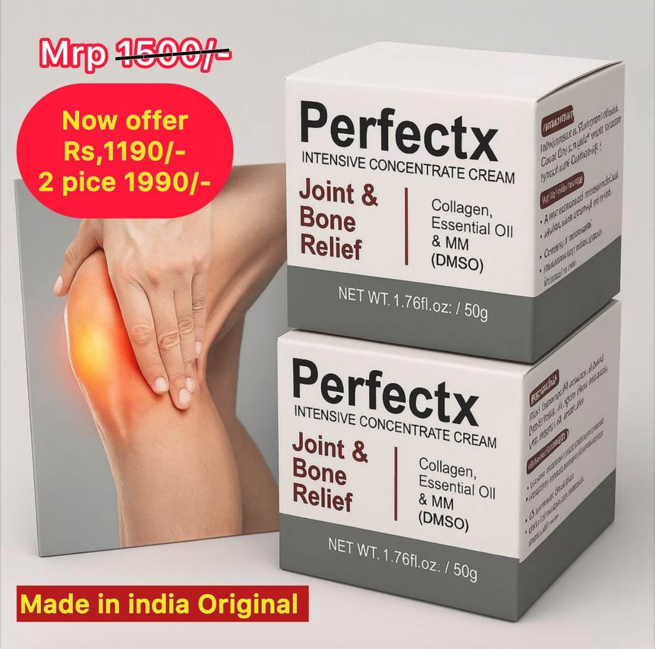 2PCS Perfectx Joint & Bone Cream, Advanced Intensive Perfectx Cream for Muscle,Back, Hand, Knee,Neck