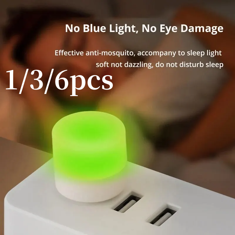 3/6Pcs Mosquito Repellent Night Light Led Mosquito Repellent Light Creative Portable Usb Home Bedroom Mini Night Light