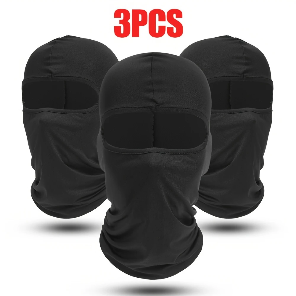 3 Pieces Sports Full Face Mask: Quick-dry Balaclava, Soft Breathable, Cycling Helmet Liner, Running Hiking Fishing