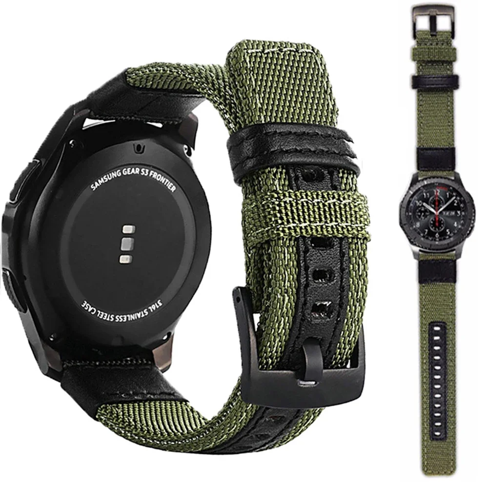 22mm 20mm Strap for Samsung Galaxy Watch 6 5 4 3 5Pro 40mm 44mm 42mm 46mm Sport Band Gear S3 Frontier Classic Nylon Woven Wrist