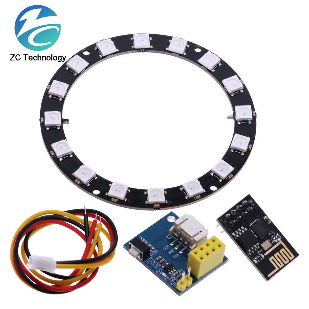 ESP8266 ESP-01 ESP-01S RGB LED Controller Module for Arduino IDE WS2812 Light Ring Smart Electronic DIY
