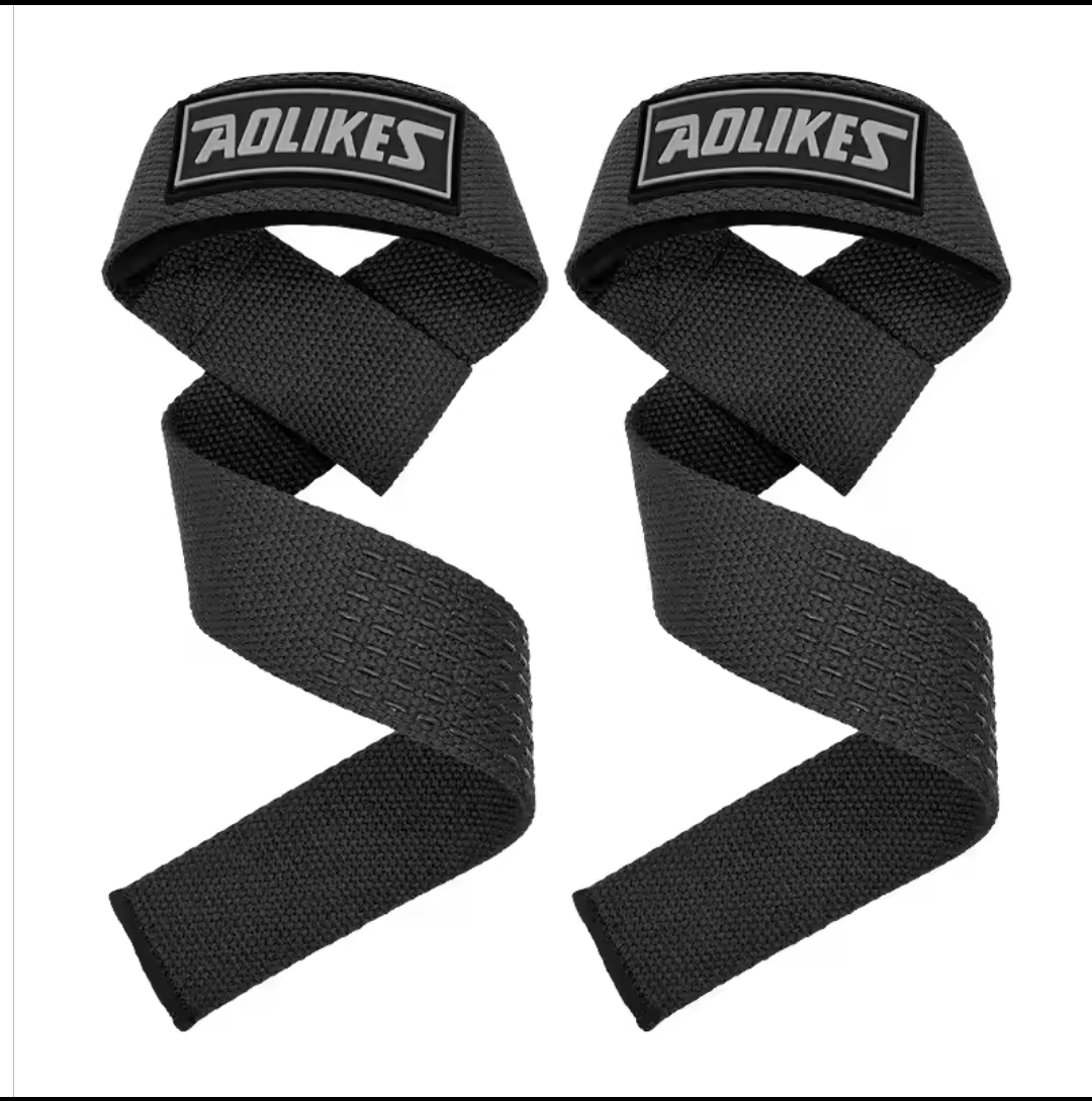 AOLIKES 1 Pair Weightlifting Straps Anti-Slip Silicone Lifting Wrist Straps Strength Deadlifts Crossfit Hand Grips Wrist