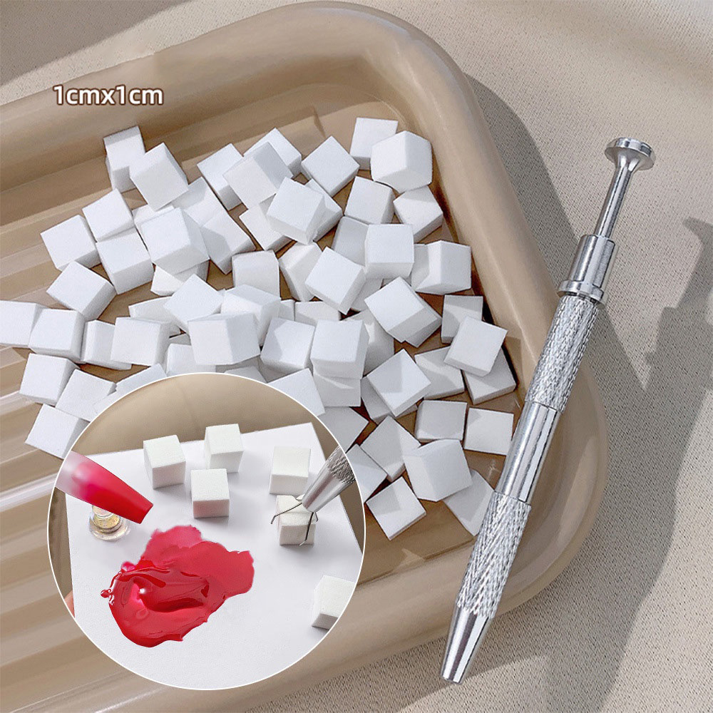 50Pcs Soft Sponge Gradient Nail Art Gradient Nail Art Stamper Tools Color Fade Manicure DIY Creative Nail Sponge Gripper Tools