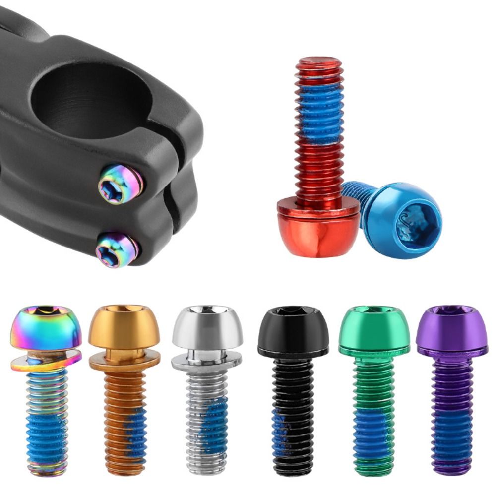 Titanium-plated Bicycle Handlebar Screws Stainless Steel 17MM Bike Handle in Bolts M6 Fix Bolt Bicycle Disc Brake Caliper Bolt