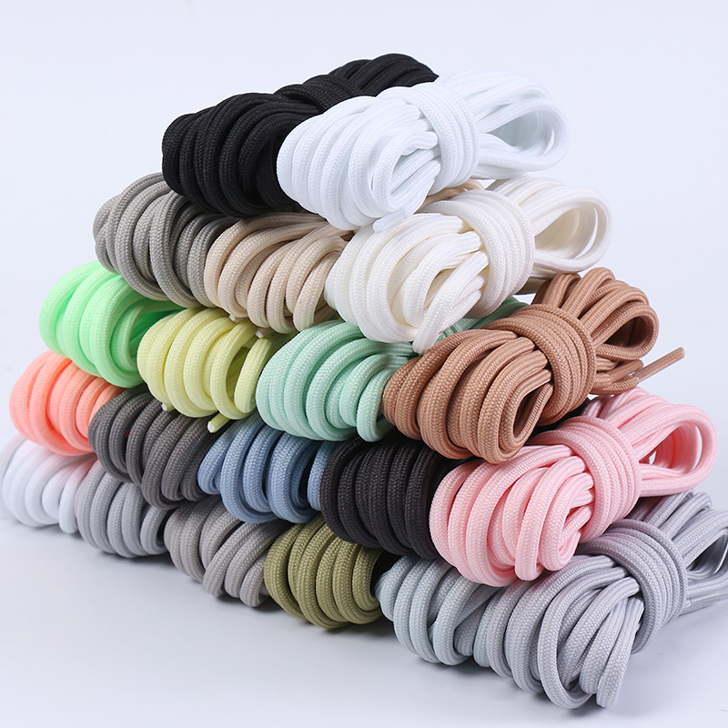 5Pair New Round Colorful Shoelaces Boots Basketball Shoe Laces Polyester Classic Shoelace Casual Women Men Shoes Accessories