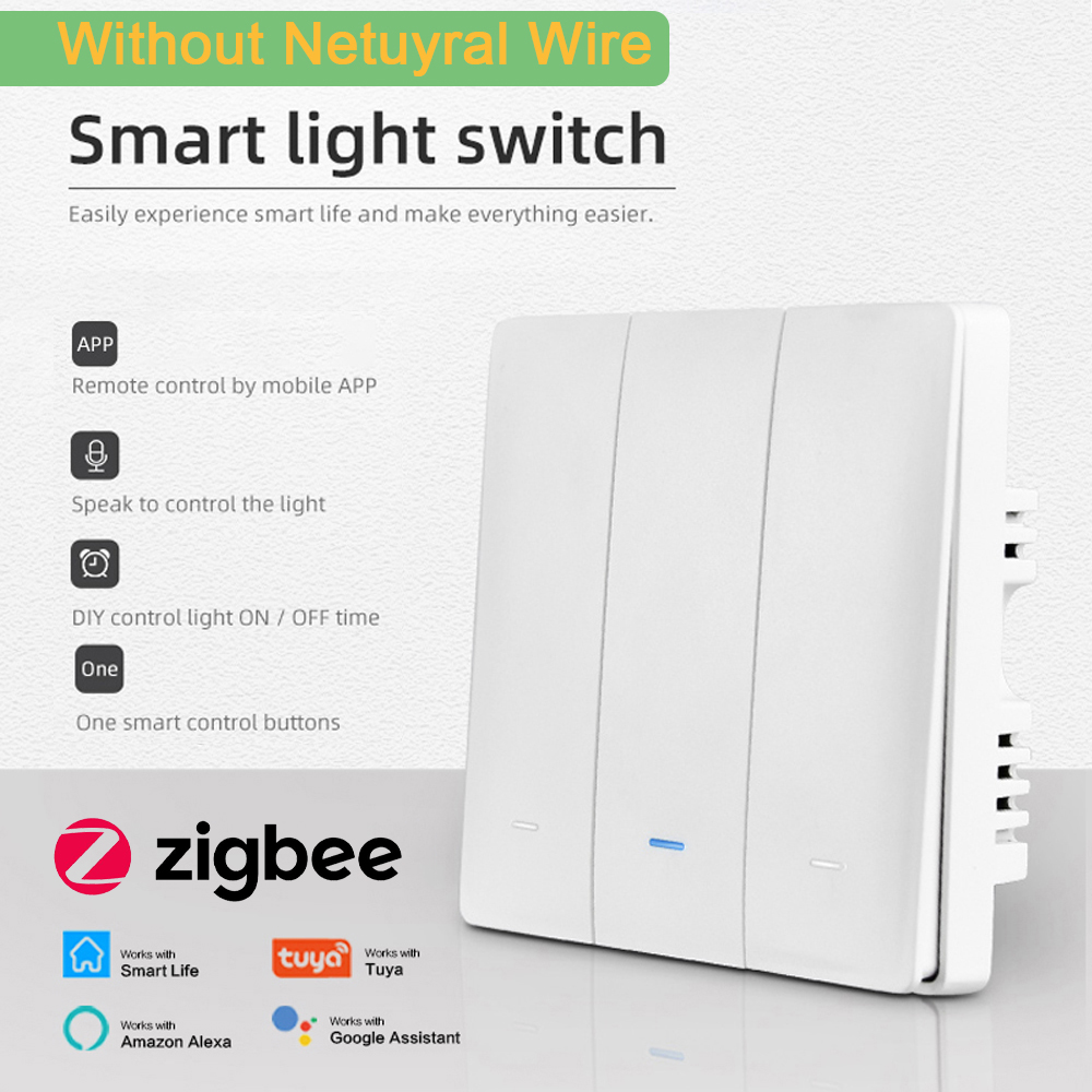 SmarDeer ZigBee Smart Life Light Switch Push Button EU Wall Interruptor Inteligente Tuya App Remote Control
