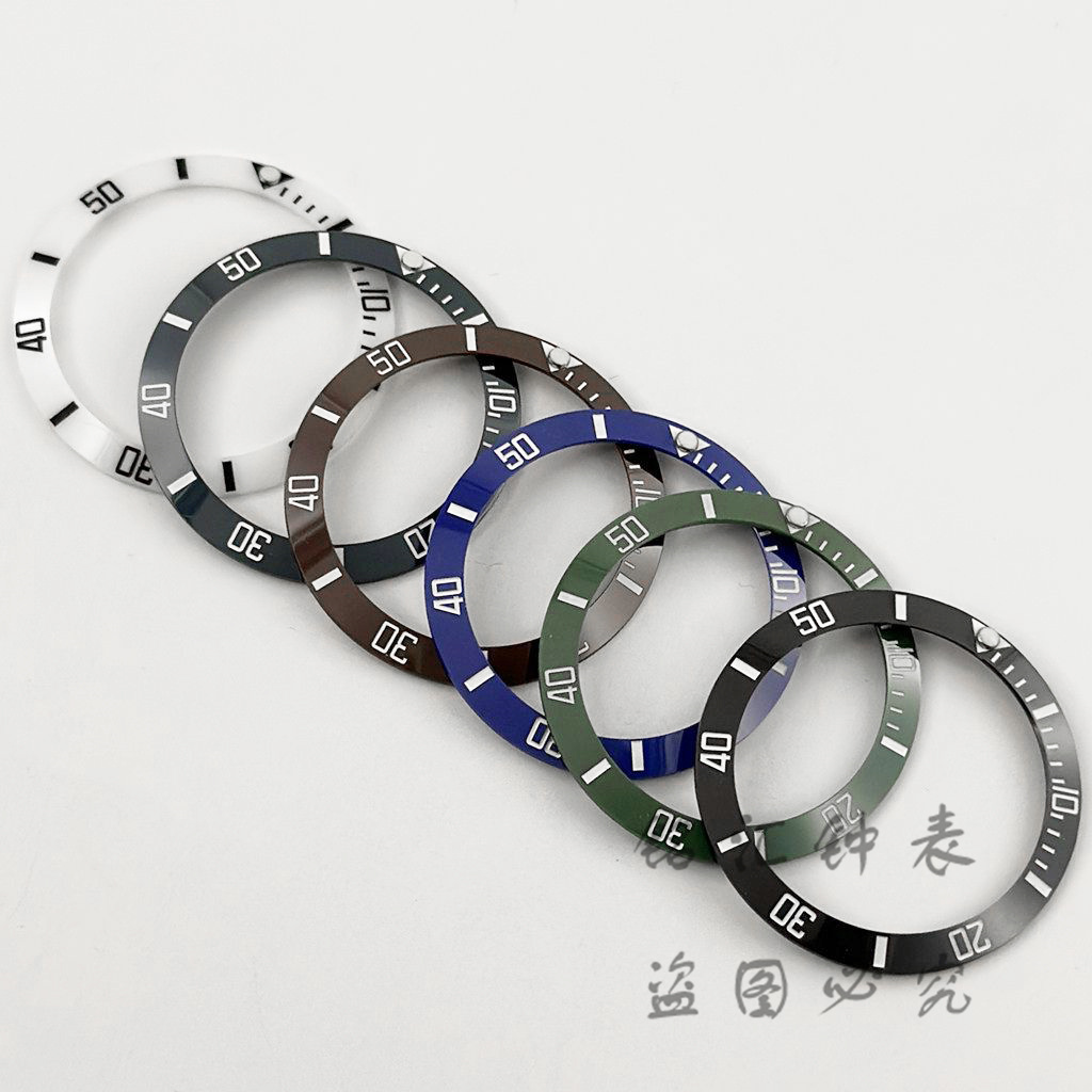 High Quality NH35 38mm Black Orange Blue Green Ceramic Bezel Sloping Diving Watch Insert NH34 NH35 NH36 Watch Replace Watch Ring