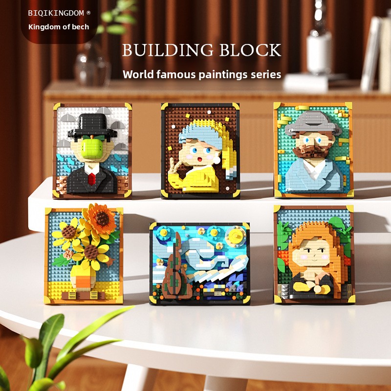 Van Gogh Sunflowers Pixel Art Blocks | World Famous Painting Model | DIY Educational Toy for Boys Girls Kids s