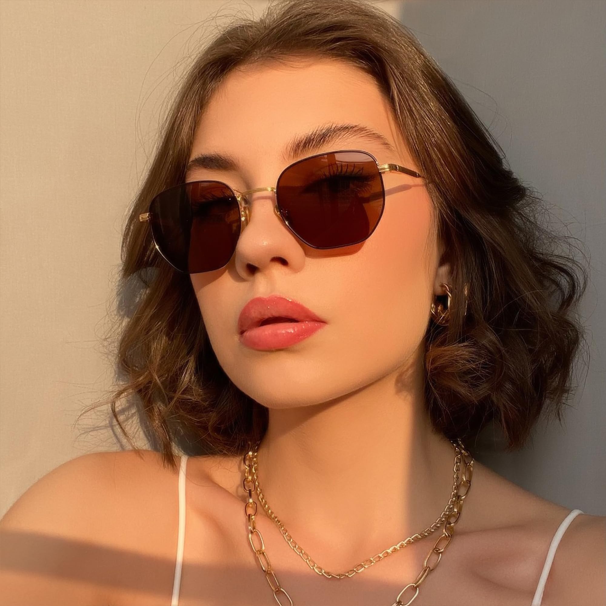 ZENOTTIC Retro Hexagon Polarized Sunglasses for Men Women-Vintage Metal Frame Design UV Protection Trendy Fashion Shades