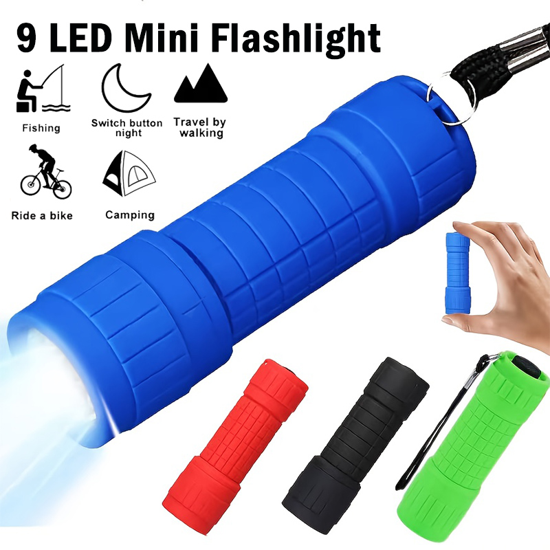 Mini Portable Flashlight Nine XPE Lamp Beads Strong Lighting Using 3 NO.7 Batteries Fixed Focus Pocket Outdoor Emergency