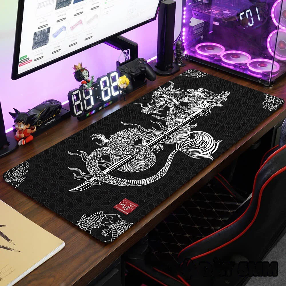Large Dragon Mousepad Gamer Office Mouse Pad Gaming Room Accessories Desk Mat Art Keyboard Mats Mausepad Washable Mats